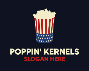 American Popcorn Theatre Snack logo design