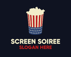 American Popcorn Theatre Snack logo design