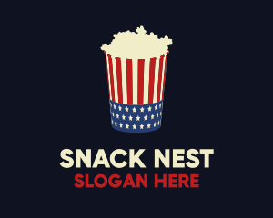 American Popcorn Theatre Snack logo design