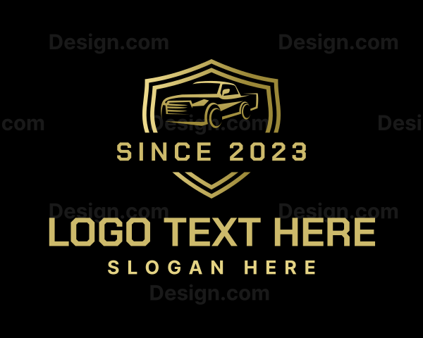 Gold Pickup Truck Badge Logo