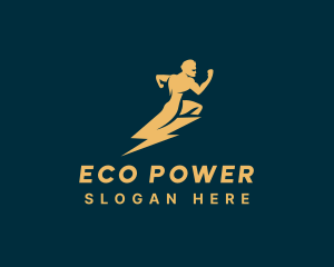 Running Electric Power Man logo design