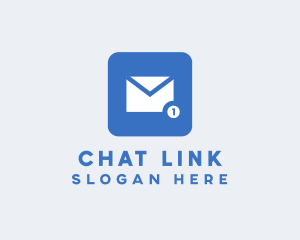 Blue Social Media Messaging App logo design