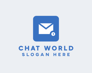 Blue Social Media Messaging App logo design