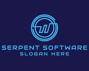 Cyber Software Letter W logo design