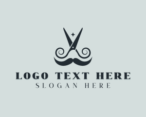 Mustache Scissor Barber logo