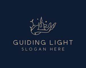 Candle Light Hand logo design