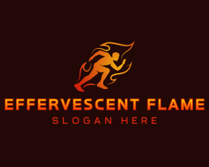 Flame Run Athlete logo design