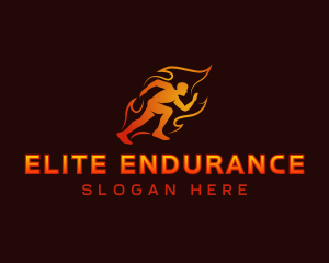 Flame Run Athlete logo design