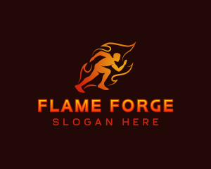 Flame Run Athlete logo design