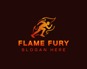 Flame Run Athlete logo design