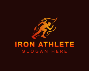 Flame Run Athlete logo design