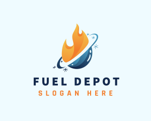 Snowflake Fuel Droplet logo design