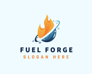 Snowflake Fuel Droplet logo design