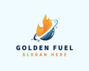 Snowflake Fuel Droplet logo design