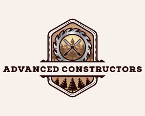 Chisel Saw Carpentry logo design