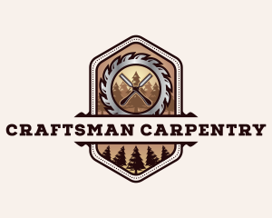 Chisel Saw Carpentry logo design