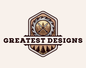 Chisel Saw Carpentry logo design