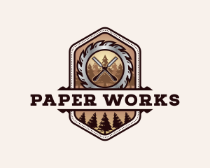 Chisel Saw Carpentry logo design