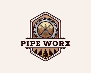 Chisel Saw Carpentry logo design