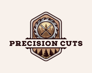 Chisel Saw Carpentry logo design