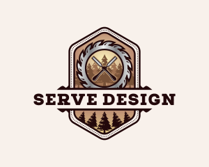 Chisel Saw Carpentry logo design