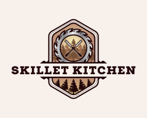 Chisel Saw Carpentry logo design