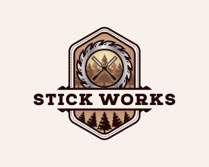 Chisel Saw Carpentry logo design