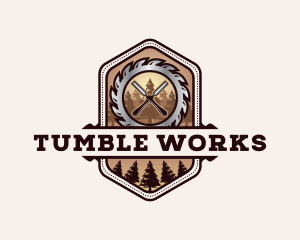 Chisel Saw Carpentry logo design