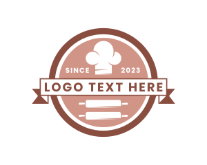 Chef Hat Rolling Pin Bakery logo