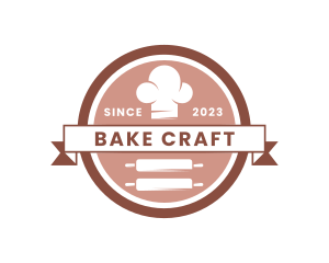 Chef Hat Rolling Pin Bakery logo design