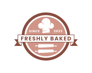 Chef Hat Rolling Pin Bakery logo design