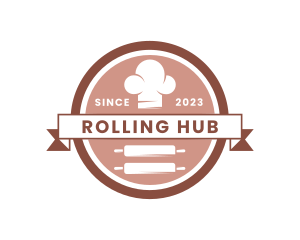 Chef Hat Rolling Pin Bakery logo design