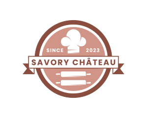 Chef Hat Rolling Pin Bakery logo design