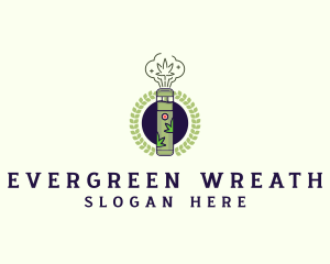 Weed Vape Wreath logo design