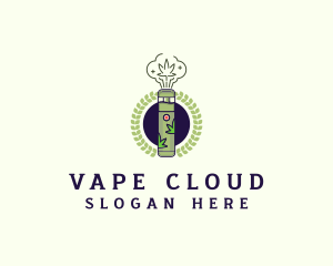 Weed Vape Wreath logo design