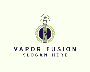 Weed Vape Wreath logo design