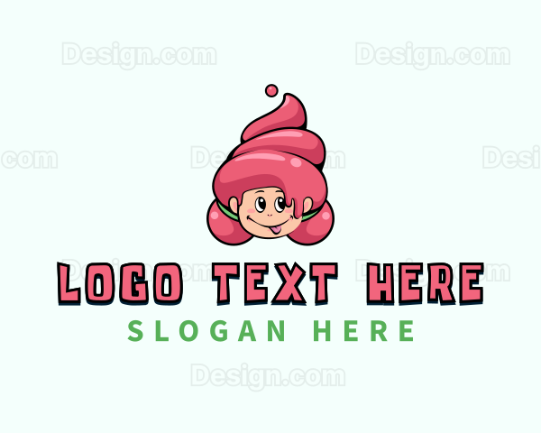 Sweet Ice Cream Girl Logo