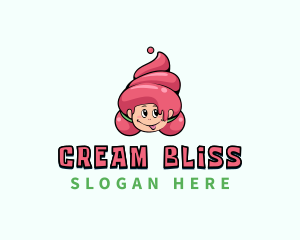  Sweet Ice Cream Girl logo design