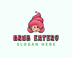  Sweet Ice Cream Girl logo design