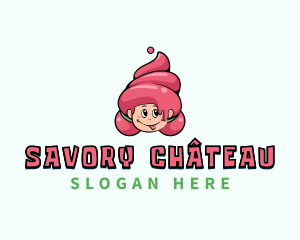  Sweet Ice Cream Girl logo design