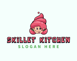  Sweet Ice Cream Girl logo design