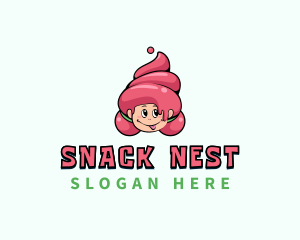  Sweet Ice Cream Girl logo design