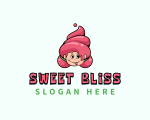  Sweet Ice Cream Girl logo design