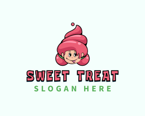  Sweet Ice Cream Girl logo design