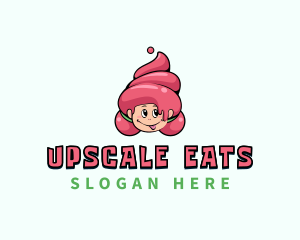  Sweet Ice Cream Girl logo design