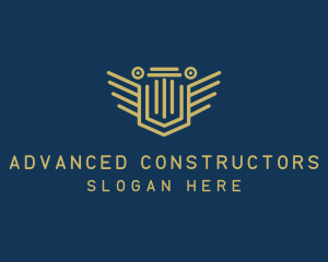 Pillar Column Shield logo design