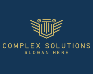 Pillar Column Shield logo design