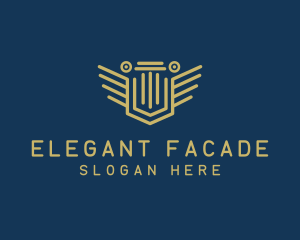 Pillar Column Shield logo design