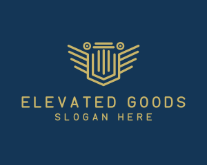 Pillar Column Shield logo design