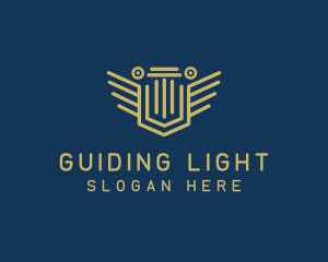 Pillar Column Shield logo design